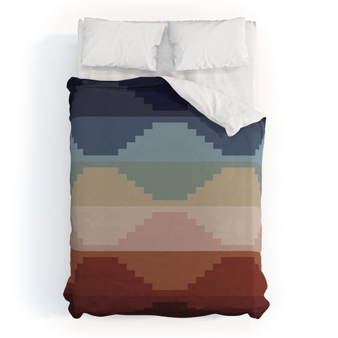 Colour Poems Geometric Aztec Pyramid Pattern Duvet Cover