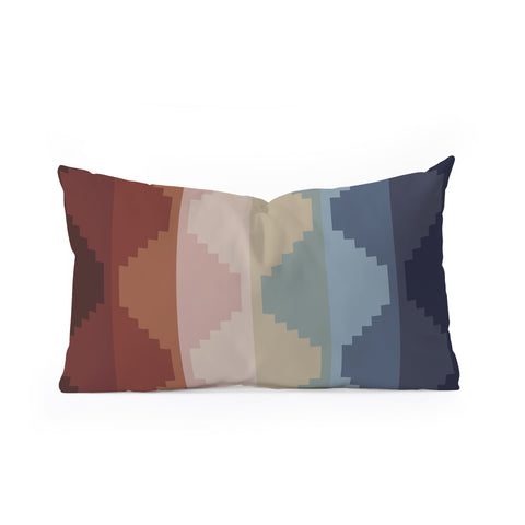 Colour Poems Geometric Aztec Pyramid Pattern Oblong Throw Pillow