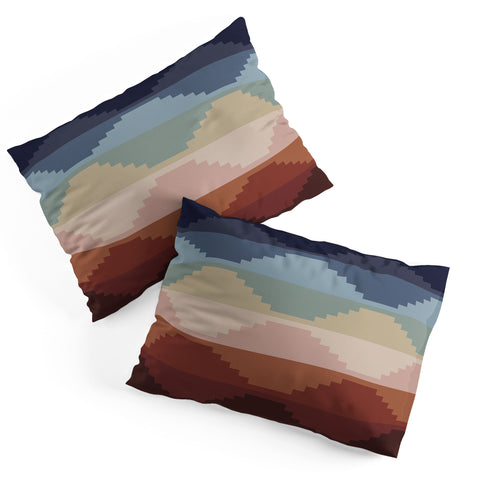 Colour Poems Geometric Aztec Pyramid Pattern Pillow Shams