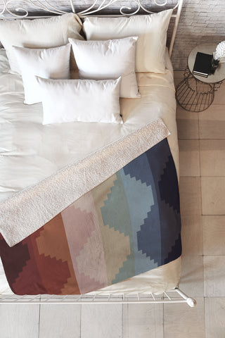 Colour Poems Geometric Aztec Pyramid Pattern Fleece Throw Blanket
