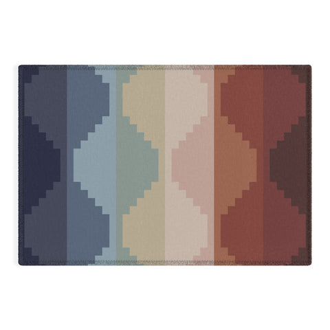 Colour Poems Geometric Aztec Pyramid Pattern Outdoor Rug