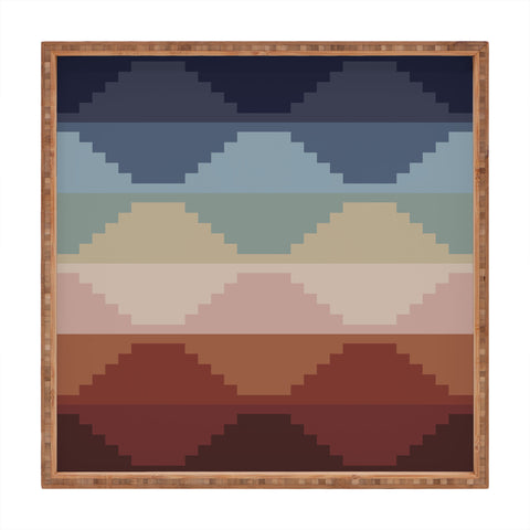 Colour Poems Geometric Aztec Pyramid Pattern Square Tray