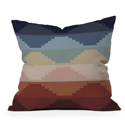 Colour Poems Geometric Aztec Pyramid Pattern Throw Pillow