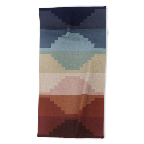Colour Poems Geometric Aztec Pyramid Pattern Beach Towel