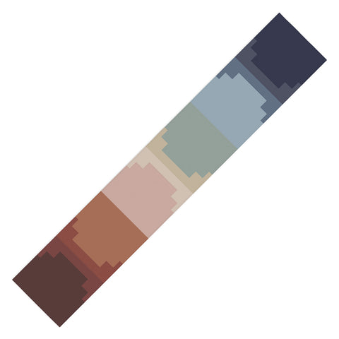 Colour Poems Geometric Aztec Pyramid Pattern Table Runner