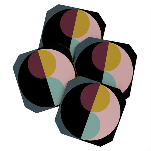 Colour Poems Geometric Circles Abstract Coaster Set