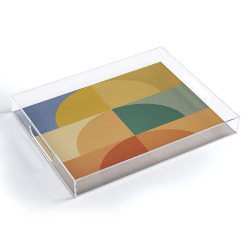 Colour Poems Geometric Color Block III Acrylic Tray