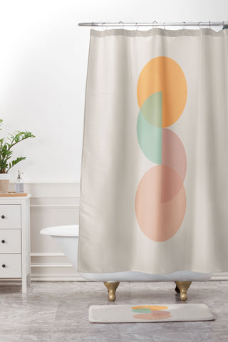 Colour Poems Geometric Harmony IV Shower Curtain And Mat