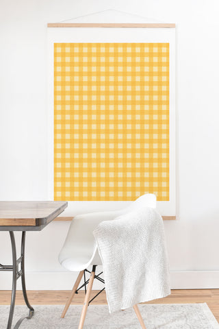 Colour Poems Gingham Pattern Yellow Art Print And Hanger