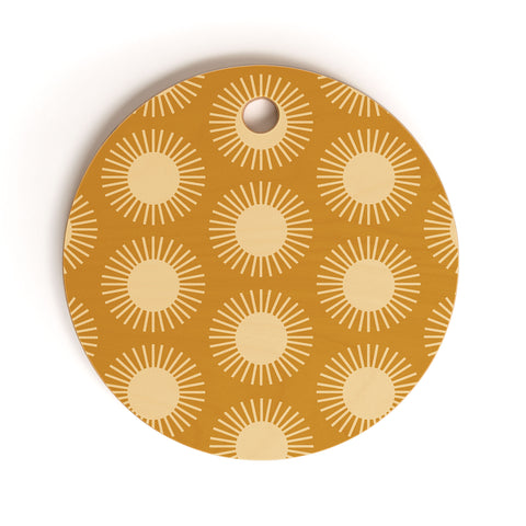 Colour Poems Golden Sun Pattern II Cutting Board Round