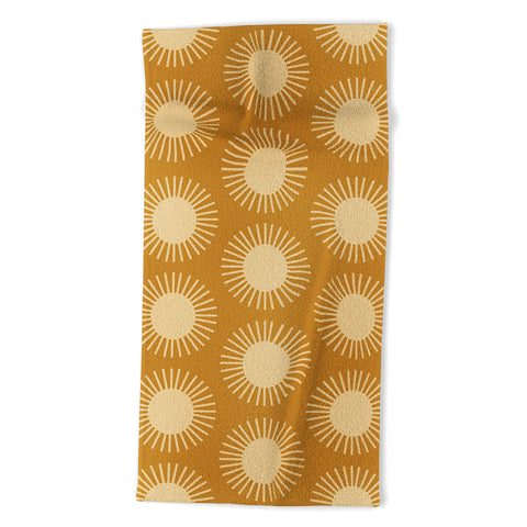 Colour Poems Golden Sun Pattern II Beach Towel