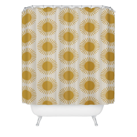 Colour Poems Golden Sun Pattern Shower Curtain