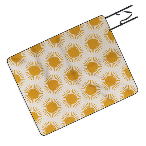 Colour Poems Golden Sun Pattern Picnic Blanket