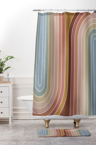 Colour Poems Gradient Curvature IX Shower Curtain And Mat