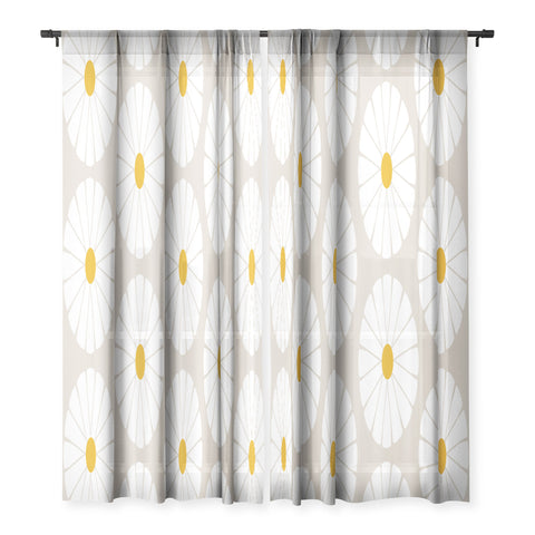 colour poems II Minimal Botanical Pattern Daisy Sheer Non Repeat