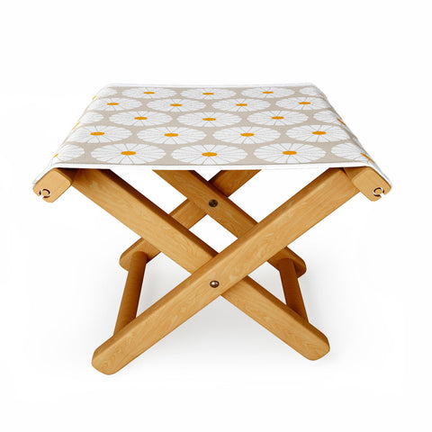colour poems II Minimal Botanical Pattern Daisy Folding Stool
