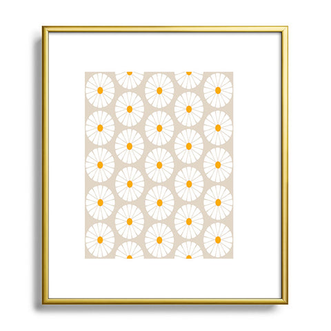 colour poems II Minimal Botanical Pattern Daisy Metal Framed Art Print