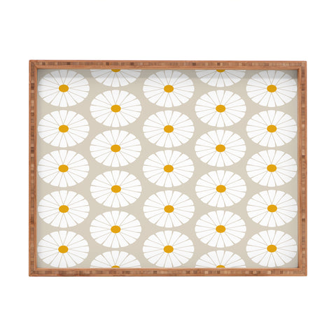 colour poems II Minimal Botanical Pattern Daisy Rectangular Tray