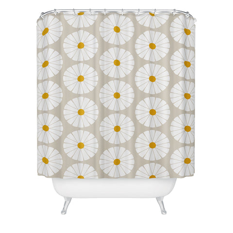 colour poems II Minimal Botanical Pattern Daisy Shower Curtain