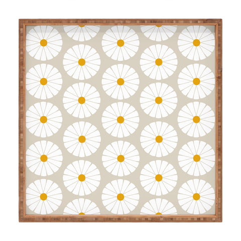 colour poems II Minimal Botanical Pattern Daisy Square Tray