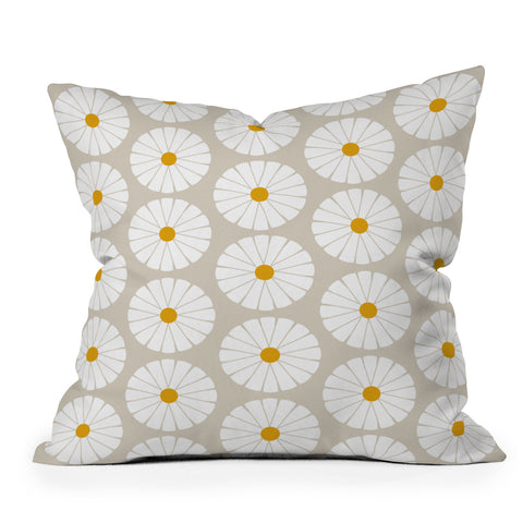 colour poems II Minimal Botanical Pattern Daisy Outdoor Throw Pillow