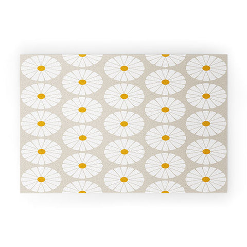 colour poems II Minimal Botanical Pattern Daisy Welcome Mat