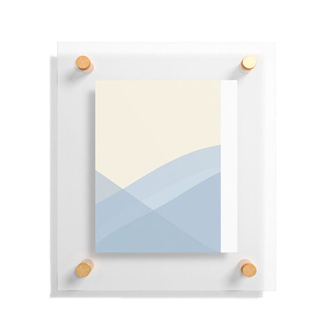 colour poems II Minimal Waves of Blue Floating Acrylic Print