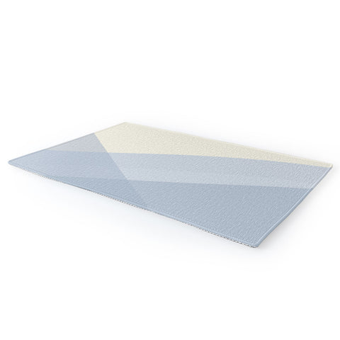 colour poems II Minimal Waves of Blue Area Rug