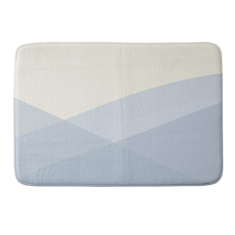 colour poems II Minimal Waves of Blue Memory Foam Bath Mat