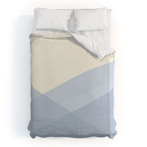 colour poems II Minimal Waves of Blue Duvet Cover