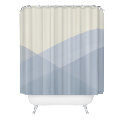 colour poems II Minimal Waves of Blue Shower Curtain