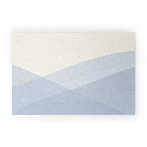 colour poems II Minimal Waves of Blue Welcome Mat