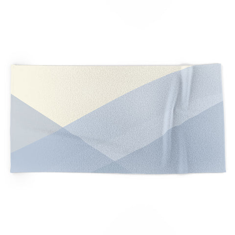 colour poems II Minimal Waves of Blue Beach Towel
