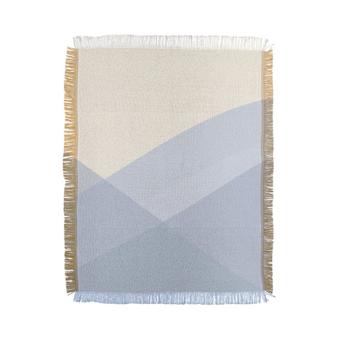 colour poems II Minimal Waves of Blue Throw Blanket