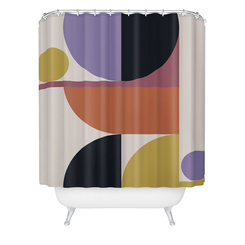 Colour Poems Mid Century Modern Abstract Shower Curtain