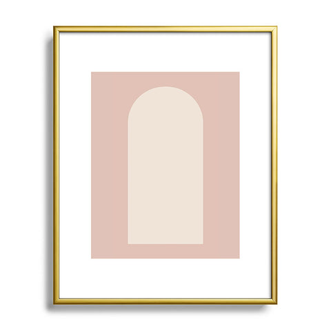 Colour Poems Minimal Arch Neutral Pink Metal Framed Art Print