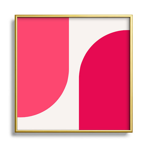 Colour Poems Minimal Arch Viva Magenta Square Metal Framed Art Print