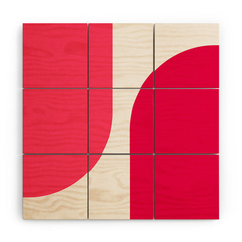 Colour Poems Minimal Arch Viva Magenta Wood Wall Mural