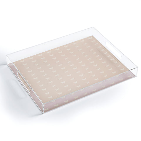 Colour Poems Minimal Butterfly Pattern Neutral Acrylic Tray