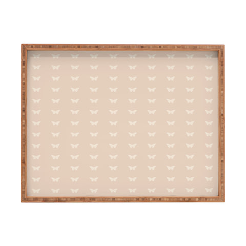 Colour Poems Minimal Butterfly Pattern Neutral Rectangular Tray