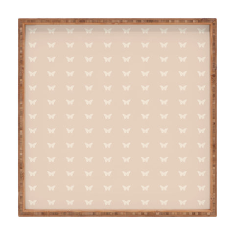 Colour Poems Minimal Butterfly Pattern Neutral Square Tray