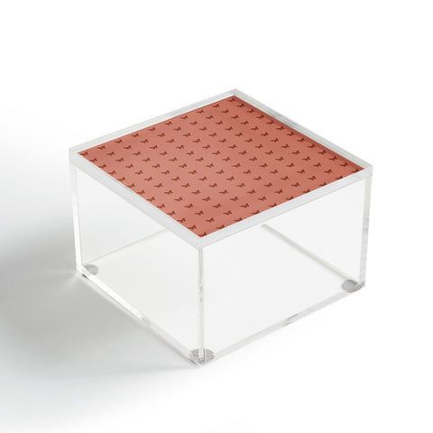 Colour Poems Minimal Butterfly Pattern Red Acrylic Box