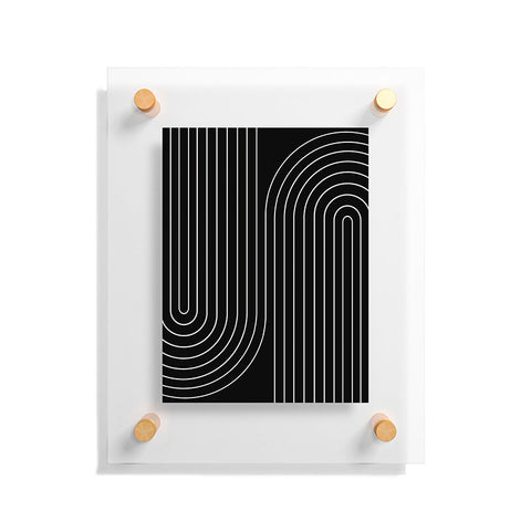 Colour Poems Minimal Line Curvature Black Floating Acrylic Print