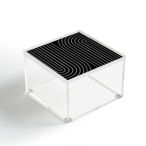 Colour Poems Minimal Line Curvature Black Acrylic Box