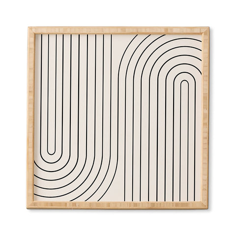 Colour Poems Minimal Line Curvature Black and White Framed Wall Art