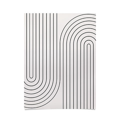 Colour Poems Minimal Line Curvature Black and White Poster