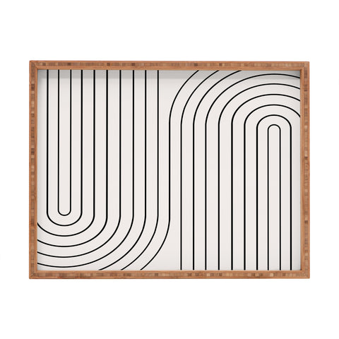 Colour Poems Minimal Line Curvature Black and White Rectangular Tray