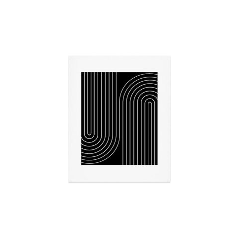 Colour Poems Minimal Line Curvature Black Art Print