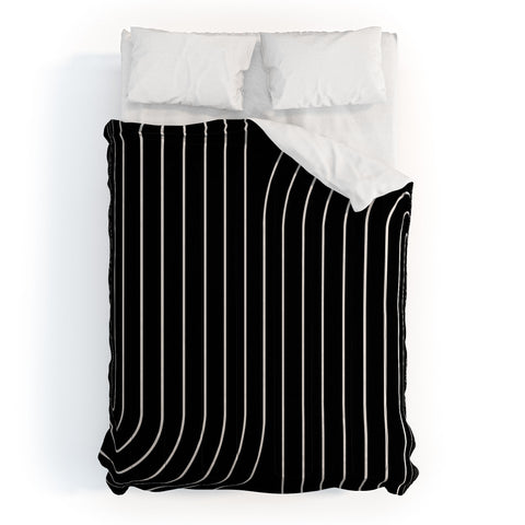 Colour Poems Minimal Line Curvature Black Comforter