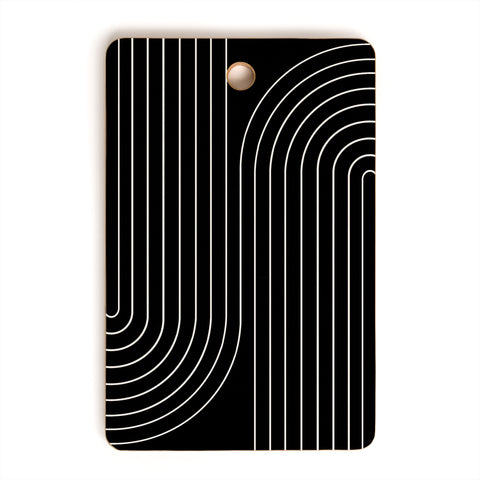 Colour Poems Minimal Line Curvature Black Cutting Board Rectangle